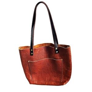 PORTLAND Leather Tote Bag – Handmade in USA – Heavy Grain Leather